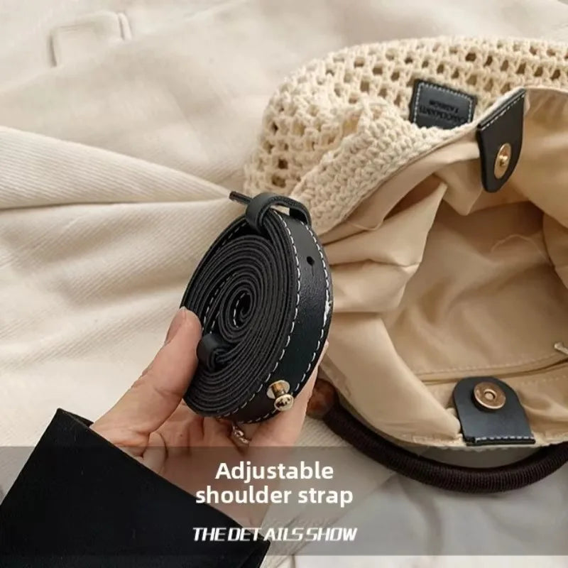 KNIT MESH BUCKET SHOULDER BAG
