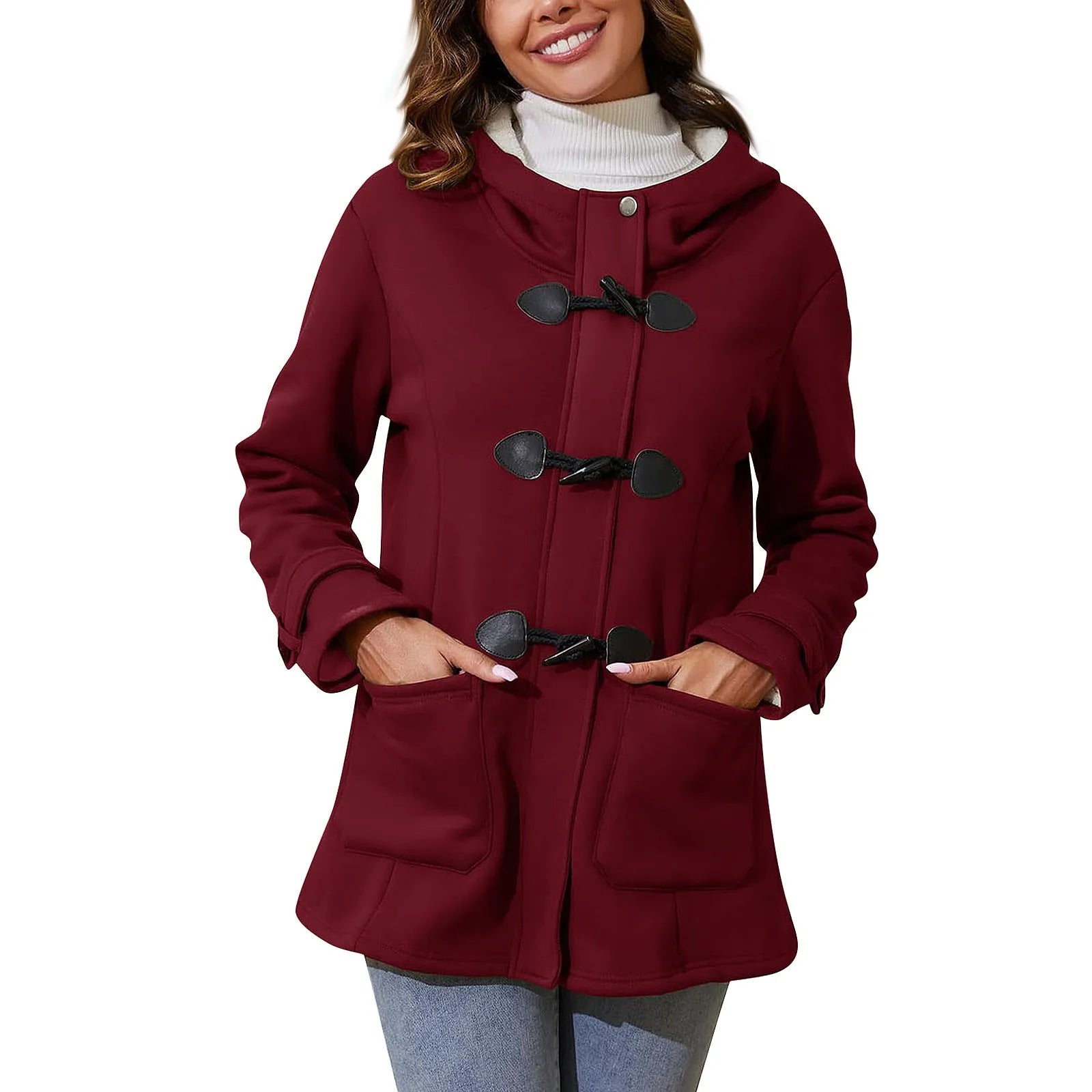 FLEECE HORN BUTTON COAT