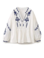 ETHNIC EMBROIDERED LONG SLEEVE SHIRT SOLELII