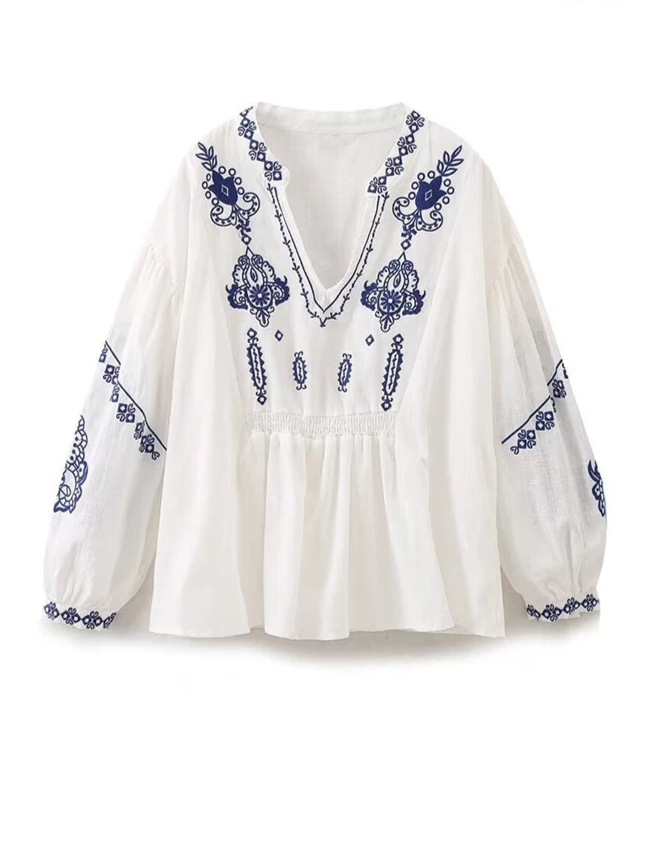 ETHNIC EMBROIDERED LONG SLEEVE SHIRT