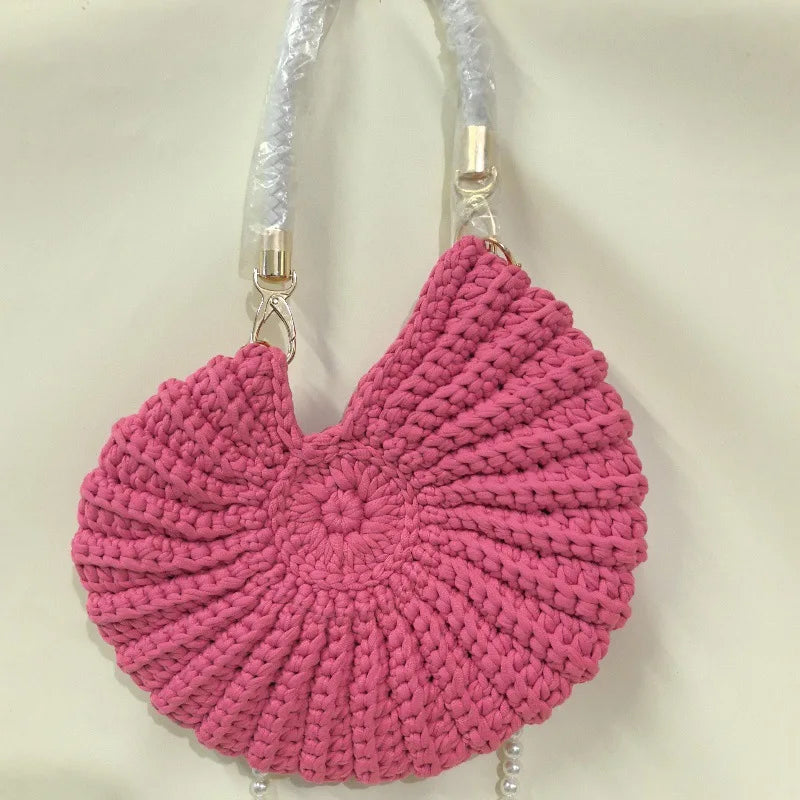 CREATIVE CONCH SHAPE CROCHET SHOULDER BAG