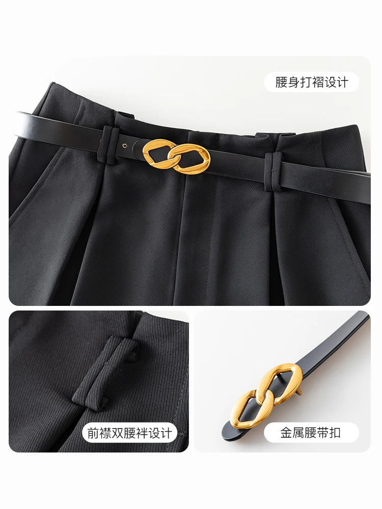 MINIMALIST HIGH WAIST CASUAL WHITE SHORTS