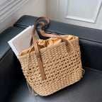 BOHEMIAN RATTAN WOVEN TOTE BAG SOLELII