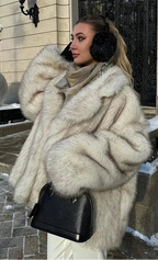 LONG GRADIENT FAUX FUR COAT SOLELII