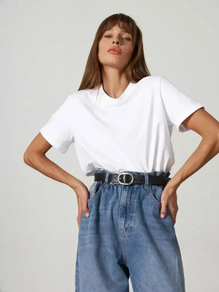 BASIC LOOSE COTTON SUMMER TEE