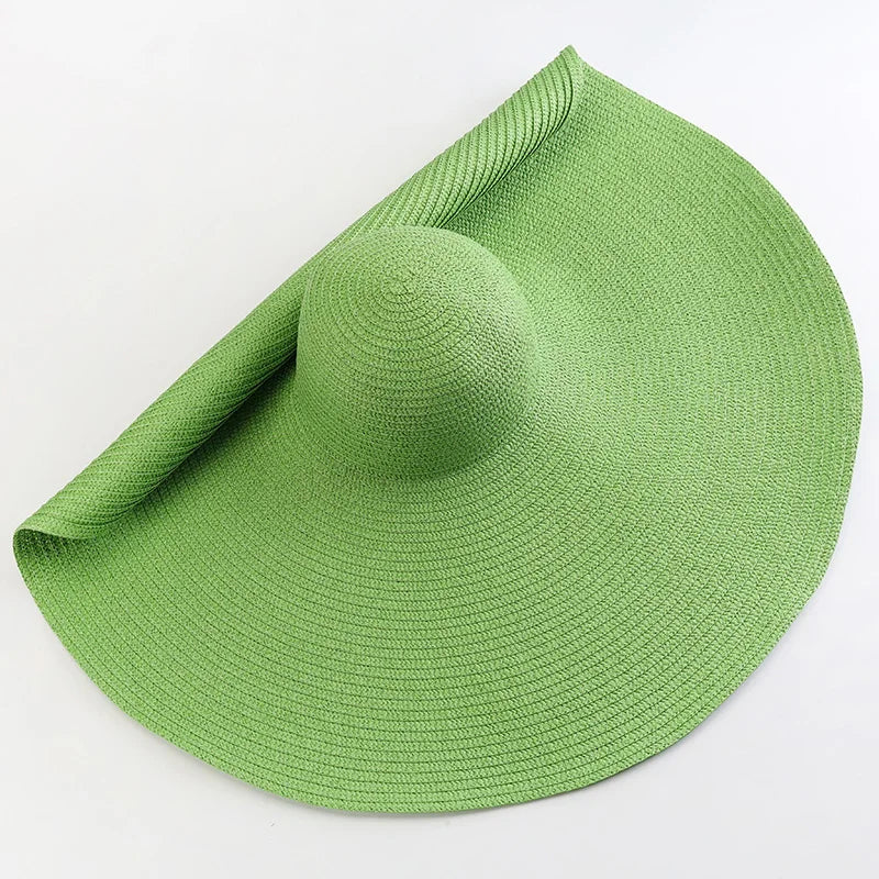 WIDE-BRIMMED STRAW SUN HAT