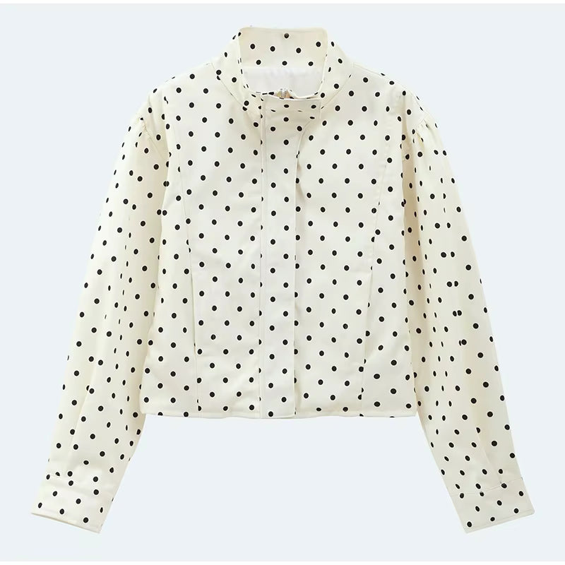 POLKA DOT SLIM-FIT ZIPPER JACKET