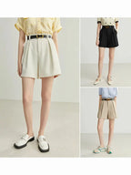 MINIMALIST HIGH WAIST CASUAL WHITE SHORTS Test