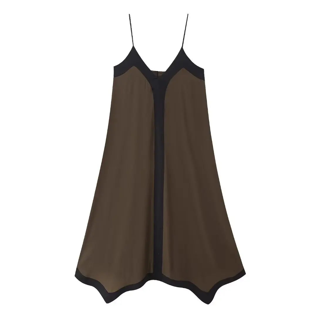 CAMISOLE LONG DRESS WITH V-NECK