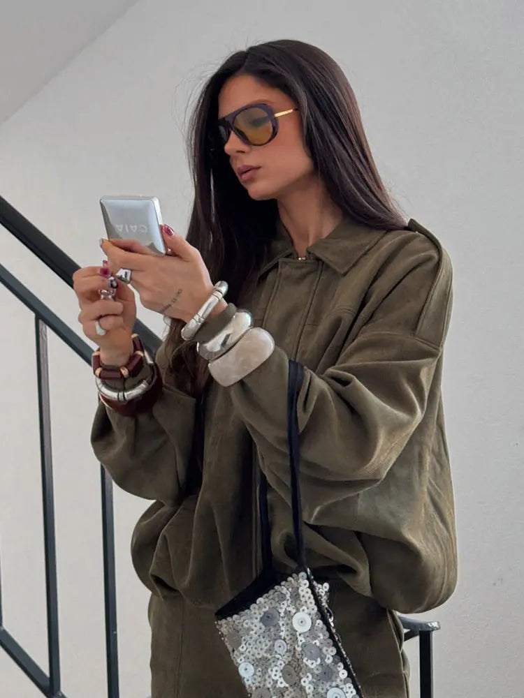 VINTAGE CASUAL SUEDE JACKET