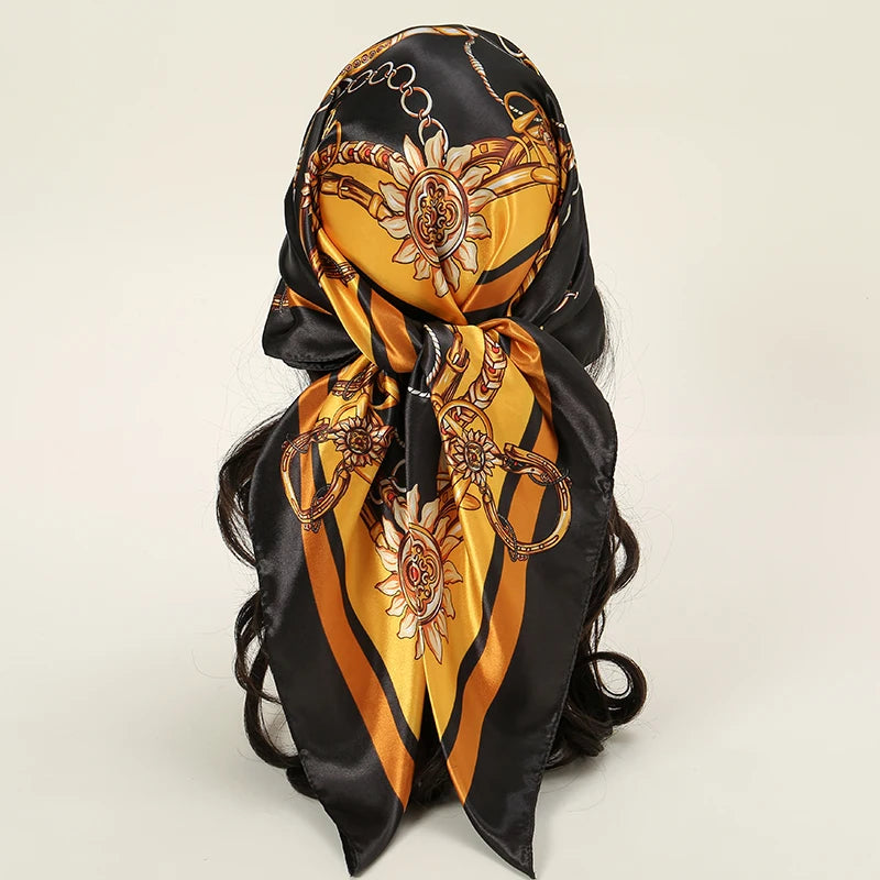SATIN PRINT SQUARE SCARF
