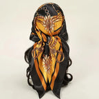 SATIN PRINT MULTIFUNCTIONAL SQUARE SCARF Test