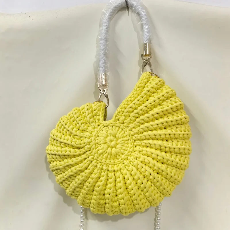 CREATIVE CONCH SHAPE CROCHET SHOULDER BAG