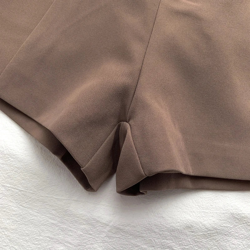 A-LINE HIGH WAIST CASUAL SHORTS WITH BELT