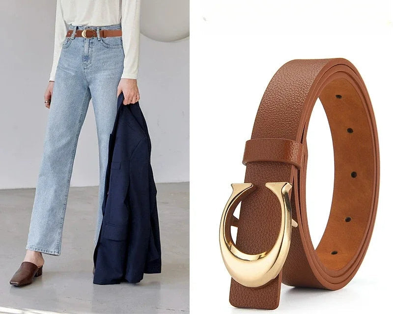 MOON BUTTON MULTI-COLOR THIN BELT