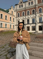 CROPPED SUEDE JACKET WITH ZIPPER SOLELII