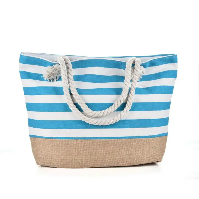 LARGE STRIPED BEACH BAG