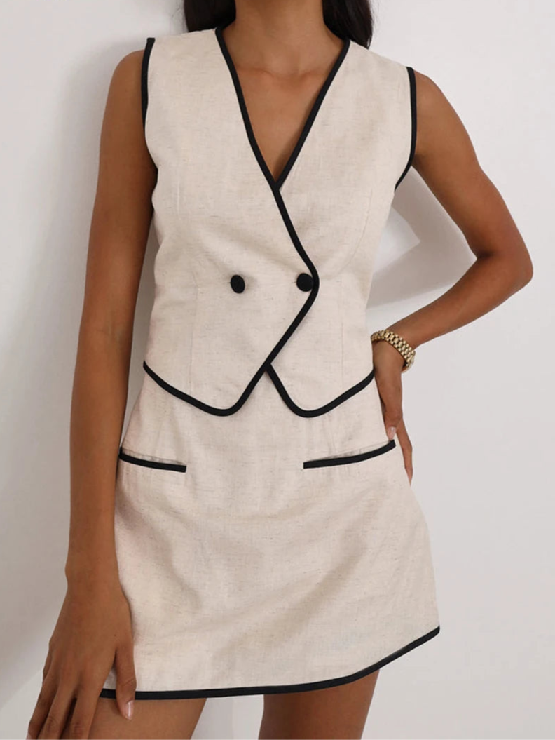 WOMEN'S COTTON SET WITH CROP TOP AND SHORTS