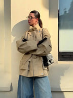 KHAKI TRENCH COAT WITH BELT SOLELII