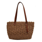 BOHEMIAN RATTAN WOVEN TOTE BAG SOLELII