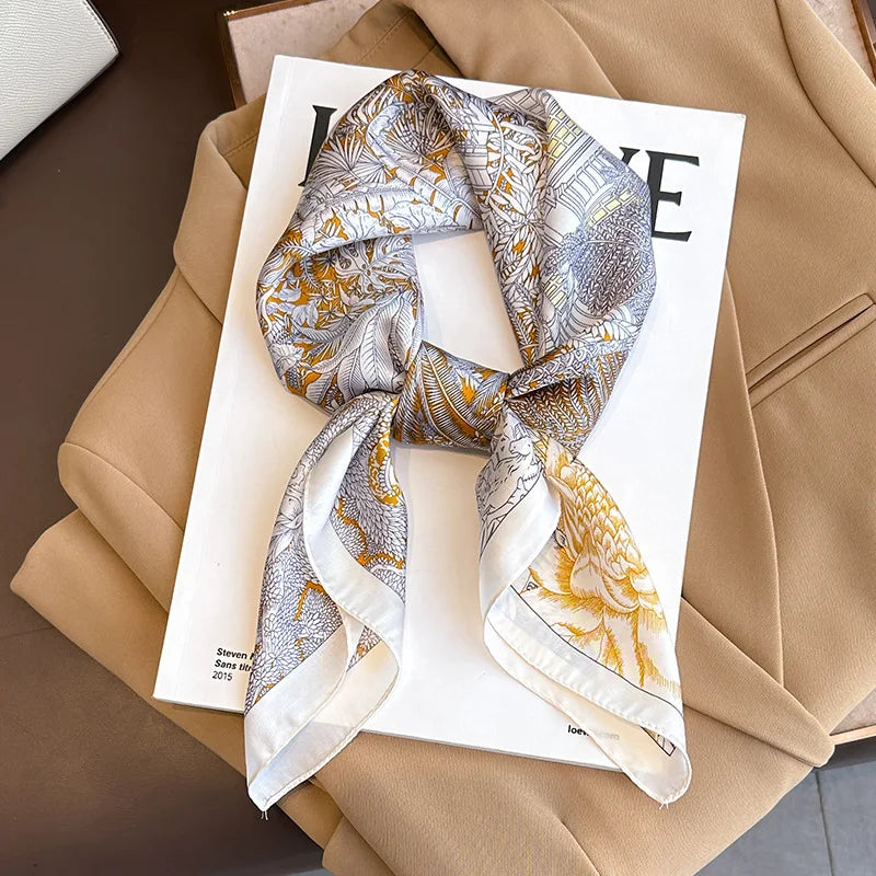 LUXURY PLAID SILK-LIKE SQUARE SCARF