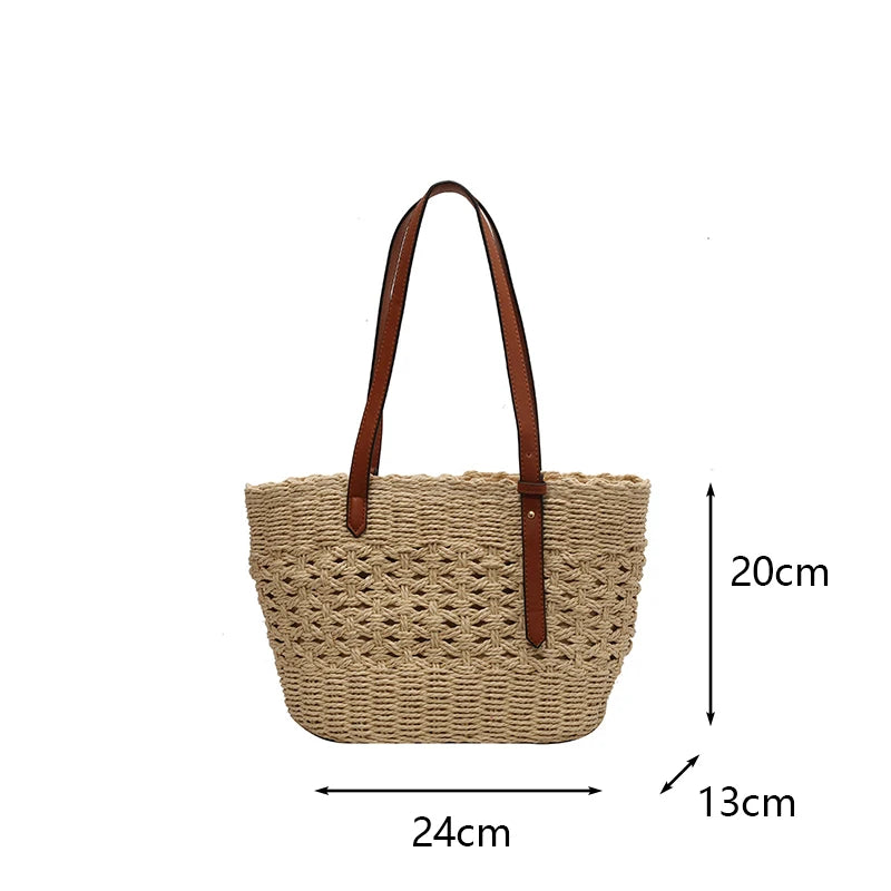 BOHEMIAN RATTAN WOVEN TOTE BAG