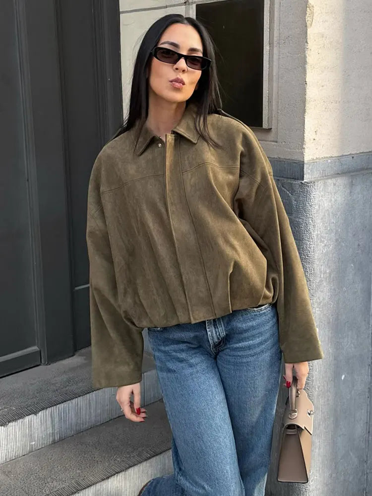 VINTAGE CASUAL SUEDE JACKET
