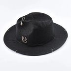 SUMMER STRAW HAT WITH LETTER Test