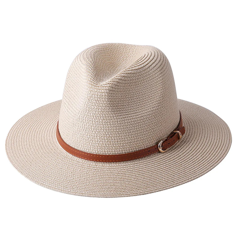 NATURAL PANAMA STRAW FEDORA HAT