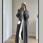 LONG KNITTED CARDIGAN WITH V-NECK SOLELII
