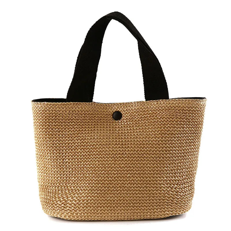 WOVEN STRAW BUCKET MESSENGER BAG