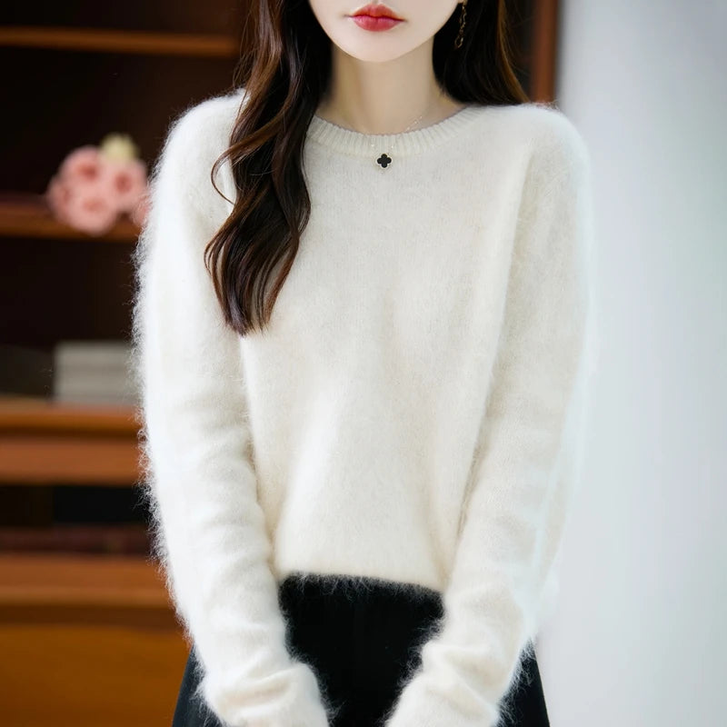 LONG SLEEVE PURE WOOL SWEATER