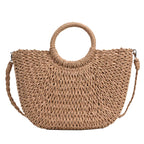 WOVEN STRAW BUCKET STRING BAG SOLELII