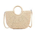 WOVEN STRAW BUCKET STRING BAG SOLELII