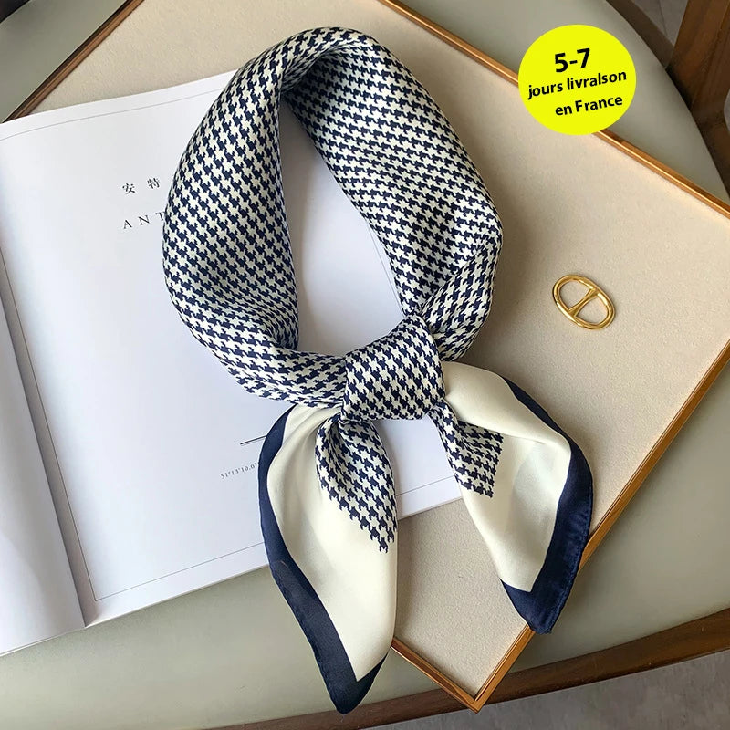 SILK PLAID SQUARE SCARF