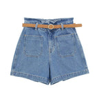 HIGH WAIST CASUAL SHORTS WITH BELT Test