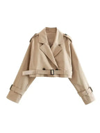 CROPPED DOUBLE-BREASTED TRENCH JACKET SOLELII