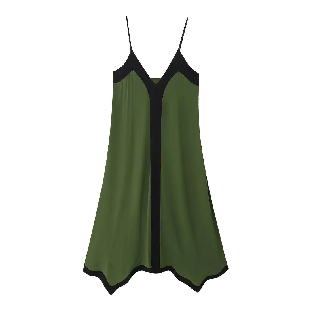 CAMISOLE LONG DRESS WITH V-NECK
