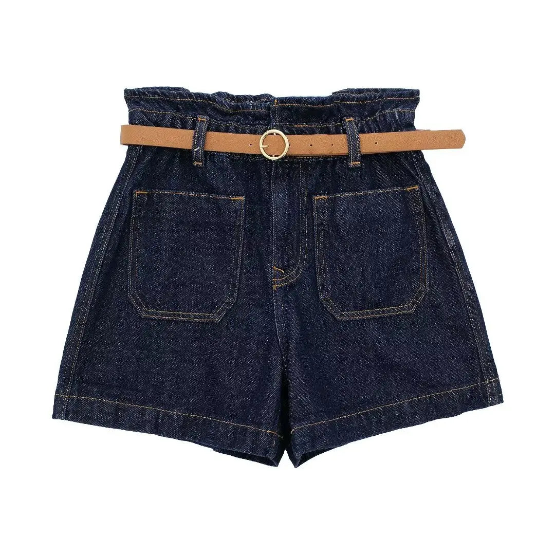HIGH WAIST CASUAL SHORTS WITH BELT