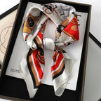 WOMEN'S SILK-LIKE SQUARE SCARF SOLELII