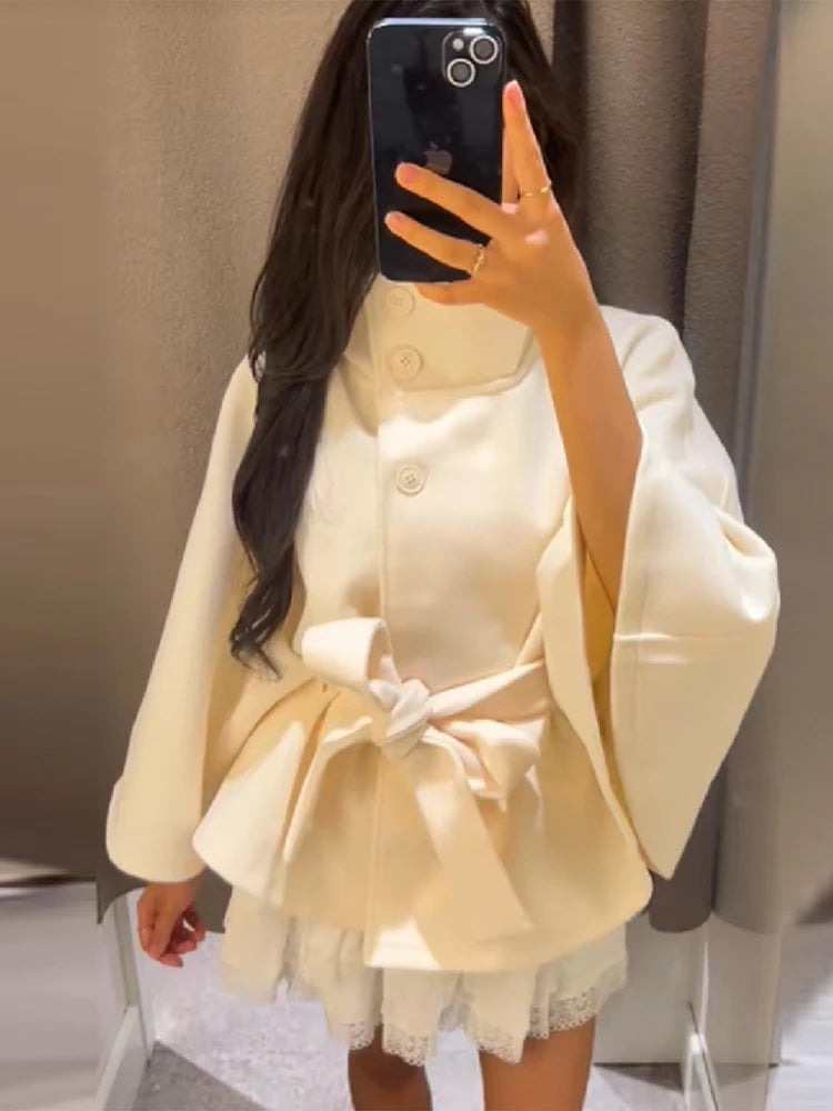 VINTAGE CAPE JACKET WITH BELT