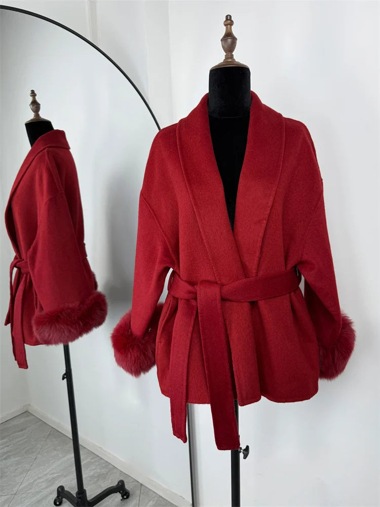 SHORT WOOL OVERCOAT WITH BELT