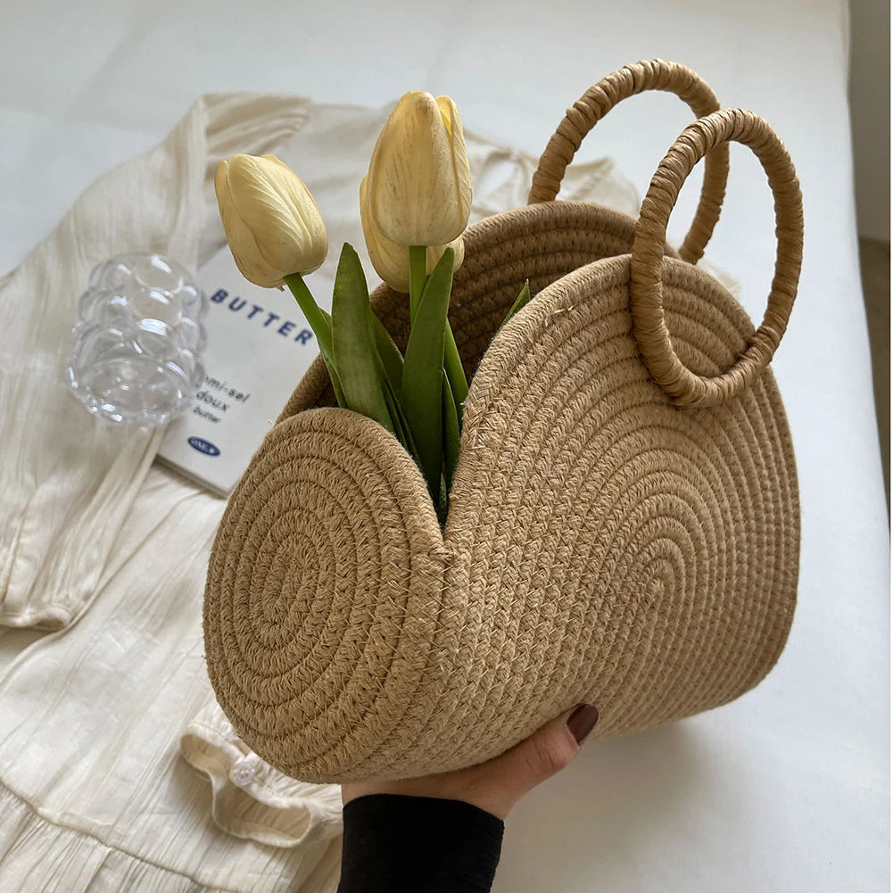 COTTON ROPE WOVEN CIRCULAR PURSE