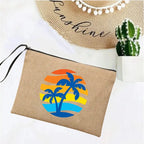 LINEN TRAVEL CLUTCH WITH ZIPPER SOLELII