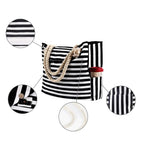 STRIPED BEACH BAG, FOLDABLE, LIGHTWEIGHT AND WATER RESISTANT SOLELII