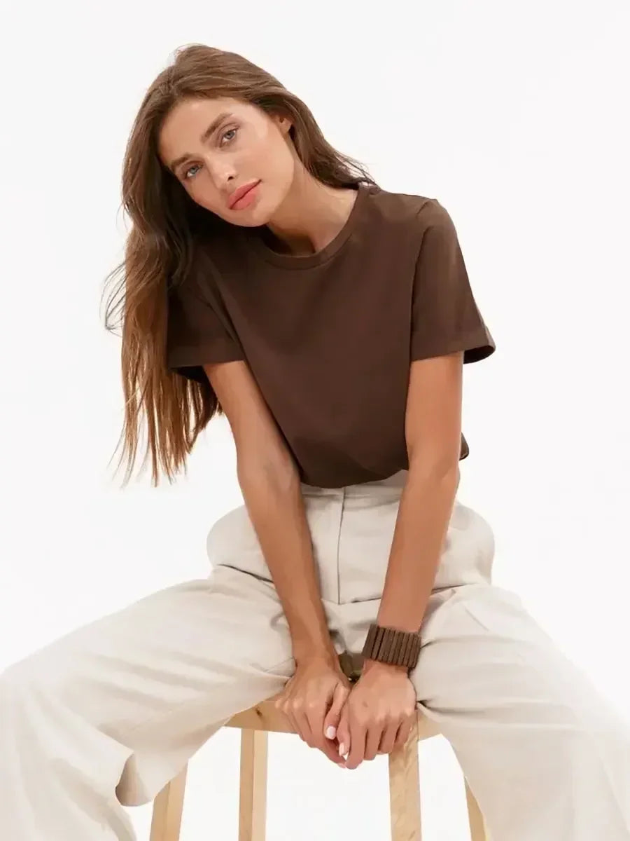 BASIC LOOSE COTTON SUMMER TEE