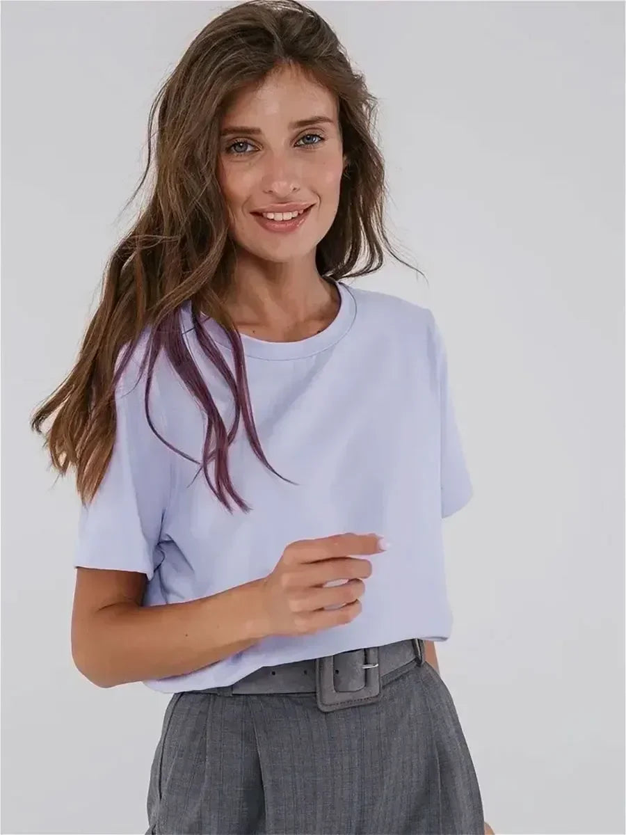 BASIC LOOSE COTTON SUMMER TEE
