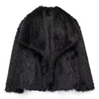 FAUX FUR COAT WITH LAPEL COLLAR SOLELII