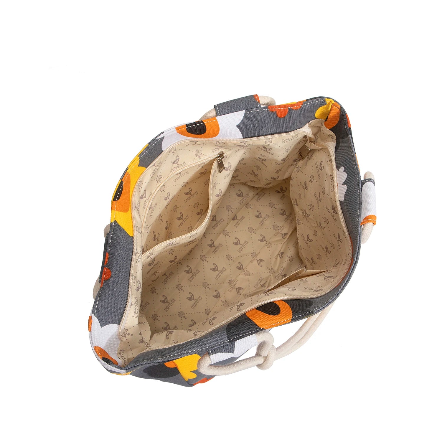 CANVAS BEACH BAG WITH PRINT