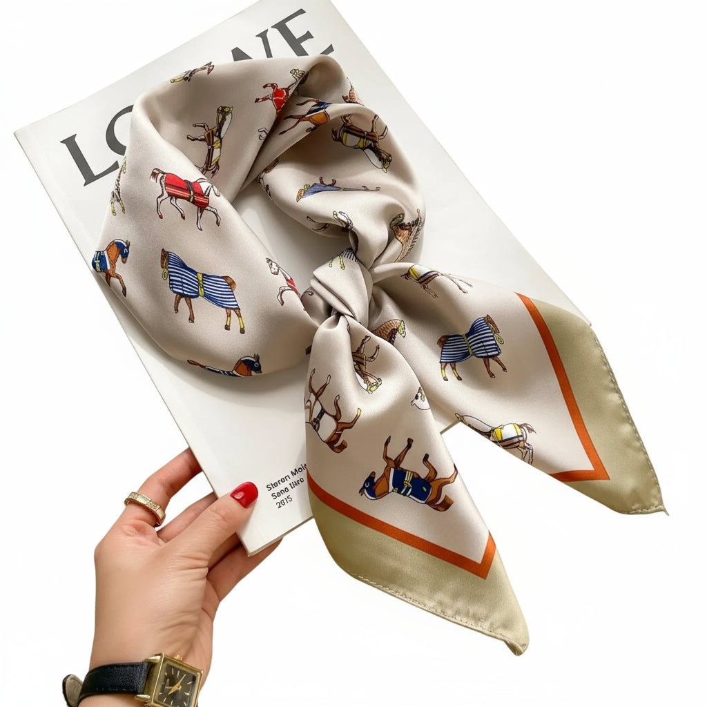 CHAIN PRINT SILK NECK SCARF Test